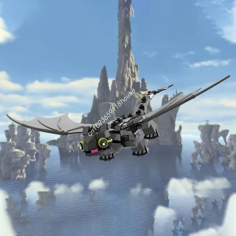 

183pcs MOC Night Furyes Dragon Building Blocks Solve the problem up Christmas toy Gift creativity teenager Adult collector