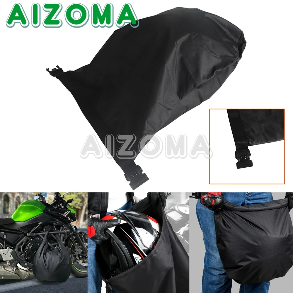 Motor Helmet Bag Waterproof Oxford Cloth Large Capacity Password Lock Anti-Theft Luggage Storage Bag Cycling Bicycle Accessories