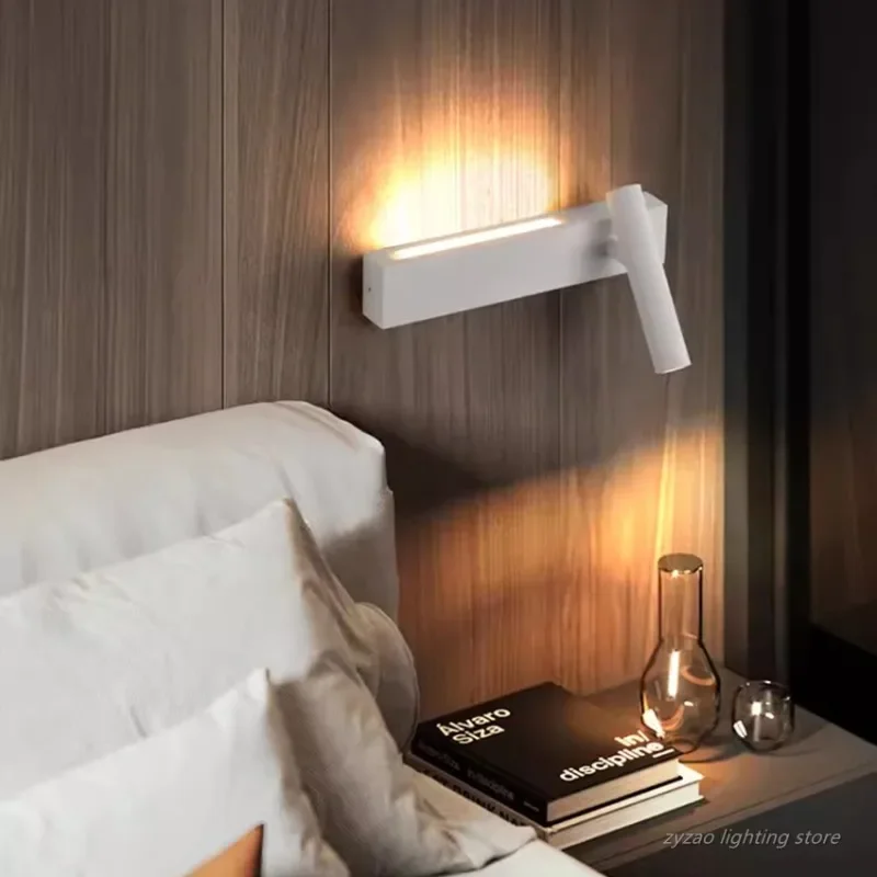 

2025 Bedroom Bedside LED Reading Wall Lamp Atmosphere Lamp Modern And Minimalist Hotel Study Living Room Background Wall Sconce