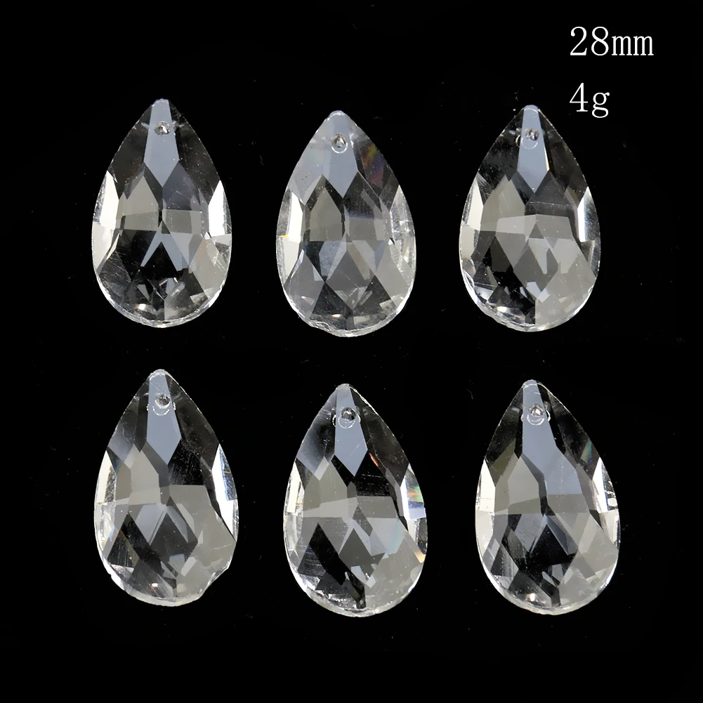 10PC Laser Angel Teardrop Crystal Prism Chandelier Charm Pendant Aurora Shiny Sun Catcher Necklace Dangle Jewelry Part Accessory