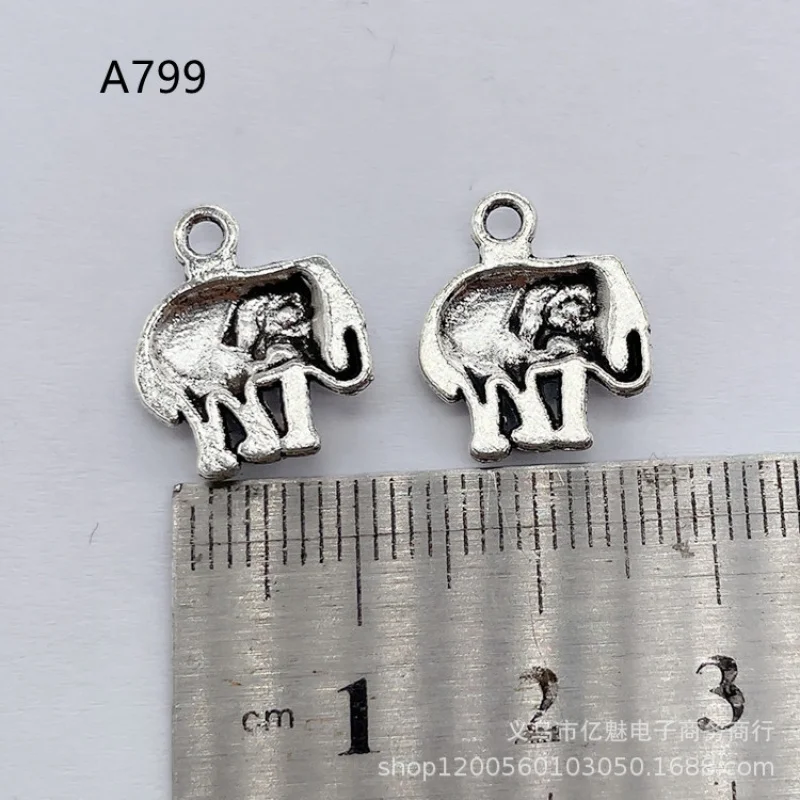 Factory Direct Sales  100 Pieces DIY Combined with 13mm Elephant Pendant Bracelet Necklace Clothing Gift Decoration Pendant