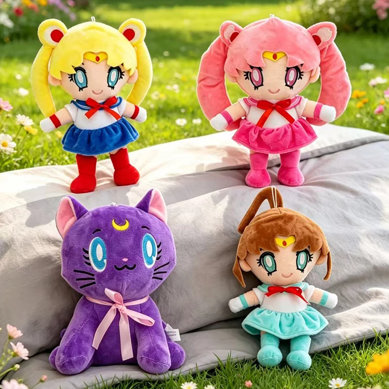 25cm Anime Sailor Moon Plush Toys Tsukino Usagi Kaiou Michi Stuffed  Girlish Room Decor Stuffed Kawaii Pretty Gifts