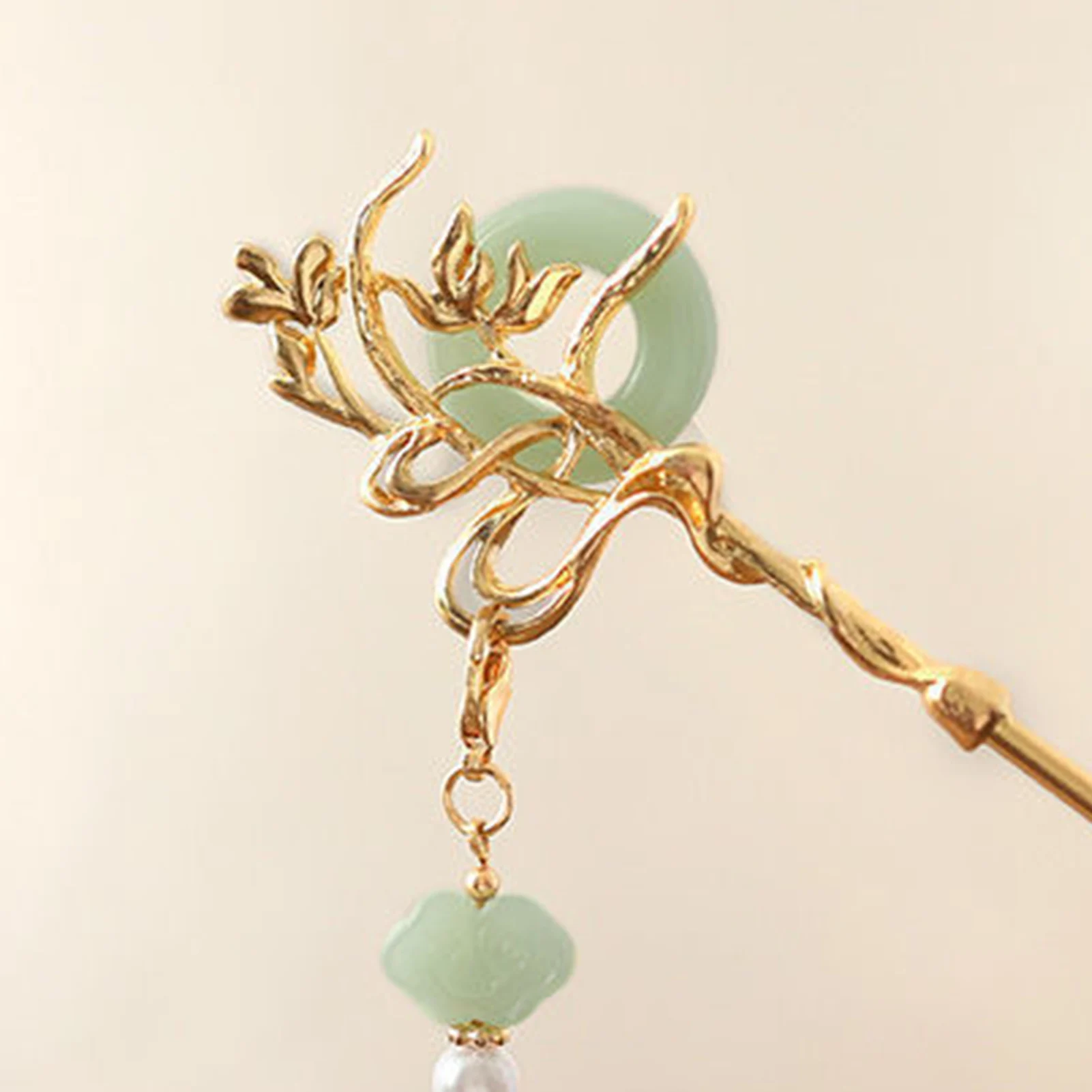 النمط الصيني الزجاج دبوس الشعر للنساء أنيقة متحدة المركز مشبك شرابة الشعر عصا رائعة مجوهرات معدنية إكسسوارات الشعر 18 سنتيمتر