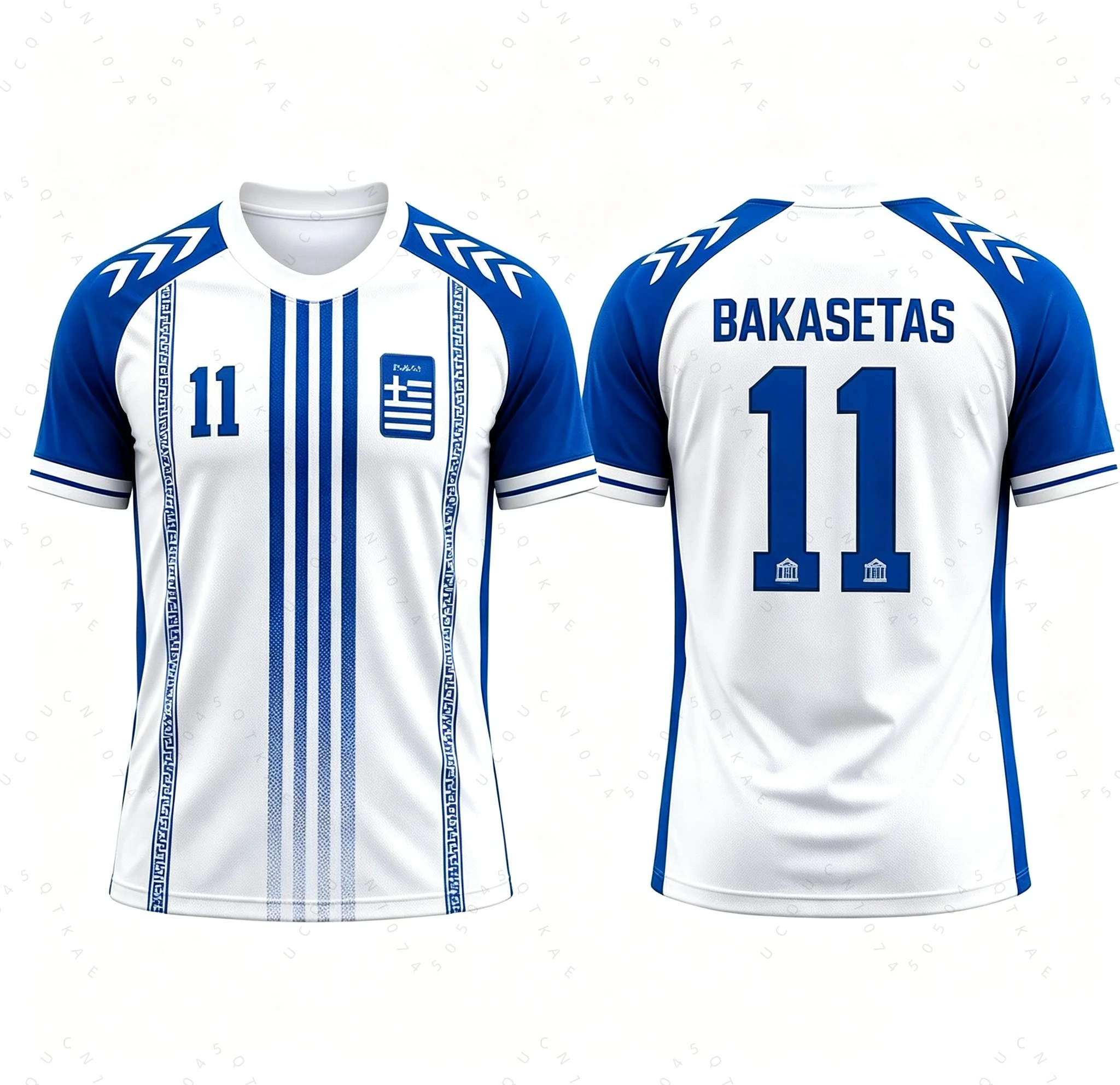 Greece National Football Jersey Tsimikas Charisteas Bakasetas Tzolis Soccer Jersey Print T-Shirt Breathable Sports For Men Fans