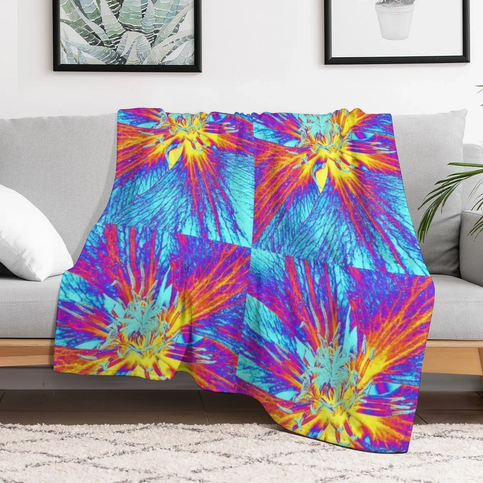 COLOUR EXPLOSIONKIALESDESCOPEARTNO 1 Throw Blanket Soft Comfort Blanket for Reading Watching TV