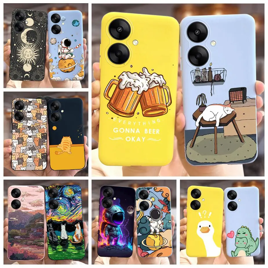 For Xiaomi Poco M6 5G Case Cute Fashion Cartoon Cover Soft Silicone Phone Case For Xiaomi Poco M6 Pro PocoM6 M6Pro Fundas Bumper