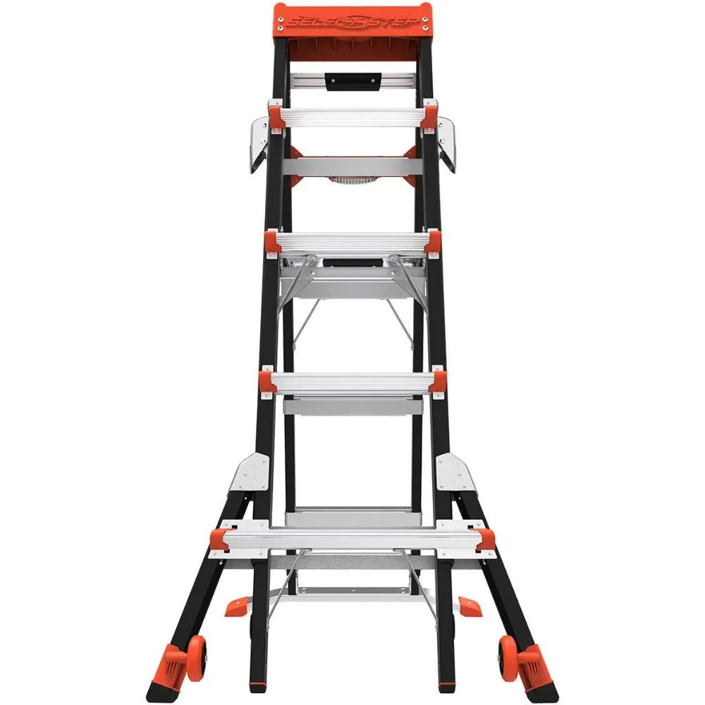 Ladders, Select Step, 5-8 foot, Fiberglass, Type 1AA, 375 lbs weight rating (15130-001),Telescopic, Multi Position