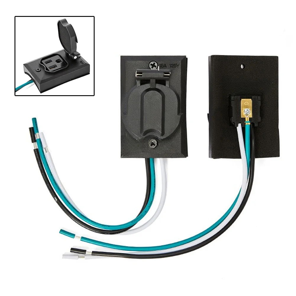 15A Outdoor Electrical Outlet For Round Poles,IP44 Weatherproof Socket Cover, Easy=Snap-On Install For Street Lights Landscaping