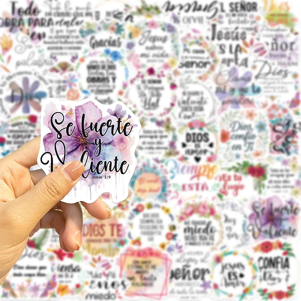 10/30/50 قطعة الكرتون الإسبانية الإيجابية تحفيزية العبارات ملصقات DIY بها بنفسك محمول الهاتف سجل القصاصات الثلاجة لاصقة تزيين الشارات