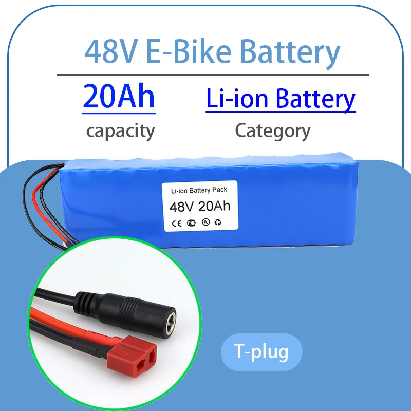 

Литий-ионная батарея 20Ah 48V Pack 13S 3P аккумулятор T-plug + DC5521 Разъем 48V батарея для электровелосипеда