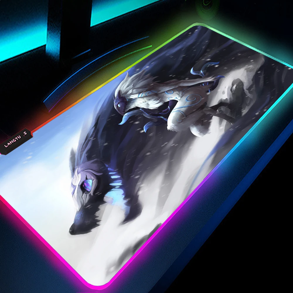 

Rgb Large Gaming Mousepad Kindred Glowing Big Keyboard LOL Mouse Mat XXL Backlit Mat League of Legends Mauspad with Backlight