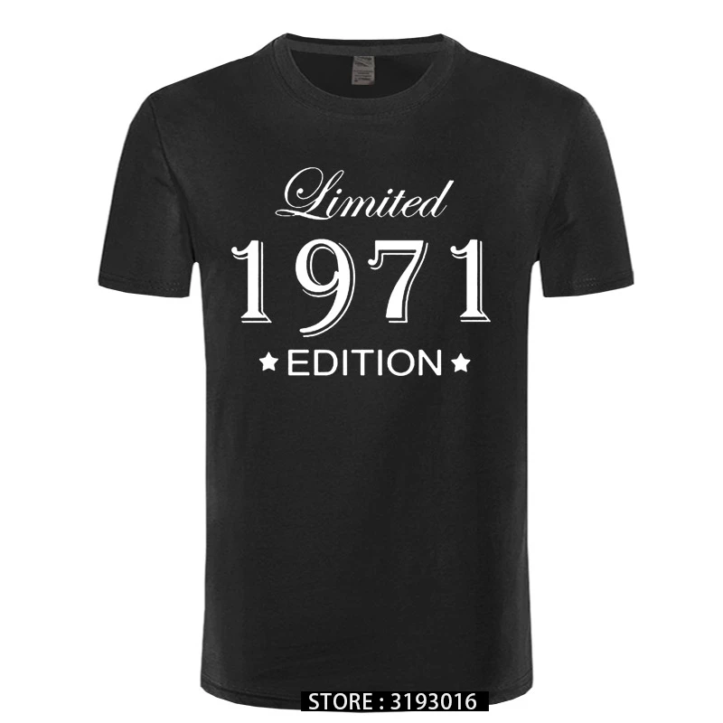 Man Made in 1971 T-shirt Tops Limited Edition 1971 T Shirts Short Sleeve Funny Birthday Tshirts for Men