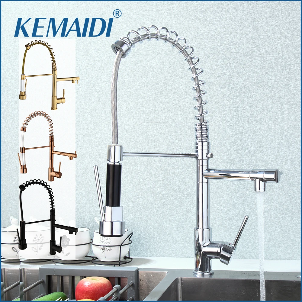 

KEMAIDI Spring Sink Kitchen Sink Faucet w/Pull Down Sprayer Stainless Steel Kitchen Faucets with Sprayer 360 Swivel Mixer Tap