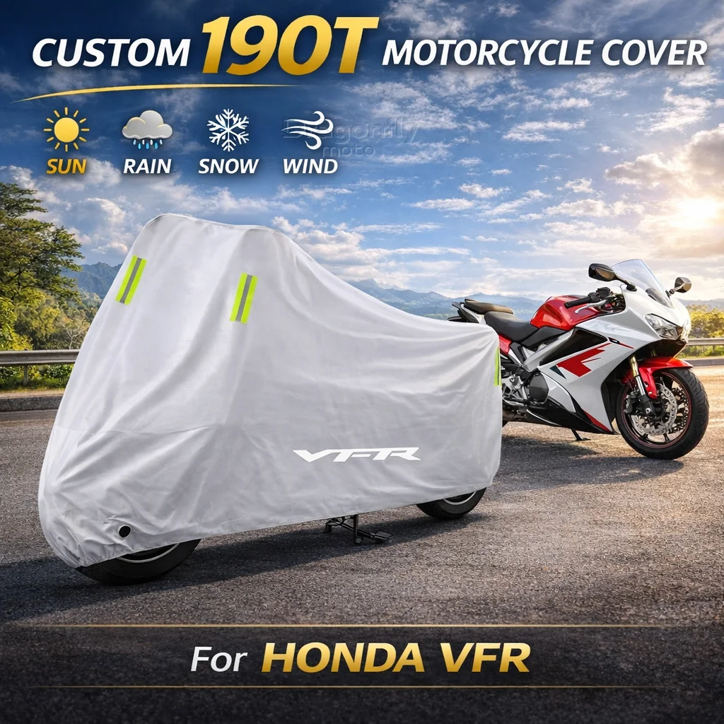 

For HONDA VFR 800 1200x VFR750 VFR800X VFR800F Motorcycle Cover Silver Waterproof UV Rain Dust Sun Outdoor Indoor Protector