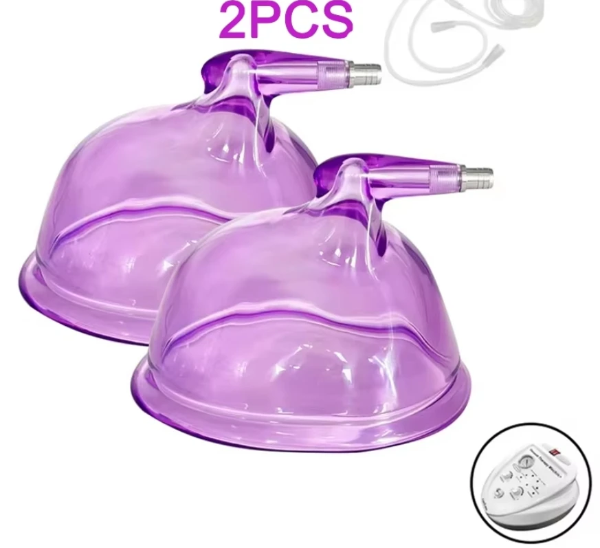 2pcs Butt Chest Enlargement Vacuum Suction Cup Colombian People EnlargeGluteal Cupping Machine Accessories With Y-Shaped Hose