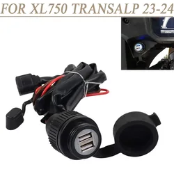 2024 For Honda Transalp XL750 XL 750 Transalp Dual USB Socket Charging Socket 5V DC Power Outlet USB Adapter Charger 2023