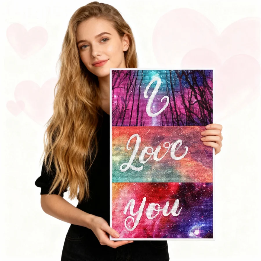 

2026 Новый стиль «Я ЛЮБЛЮ ТЕБЯ» DIY Ремесло Вышивка крестиком посылка ткань с принтом рукоделие вышивка ремесла счетный комплект подарок