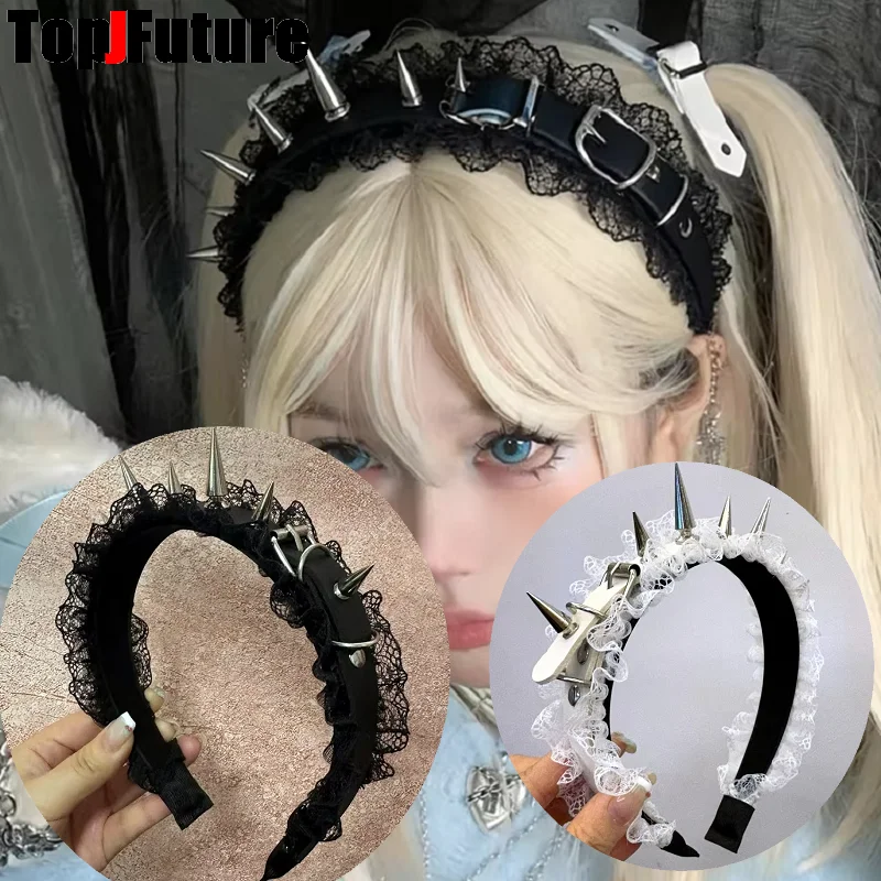 acessorio-de-cabelo-feminino-estilo-y2k-girl-harajuku-steampunk-gotico-lolita-punk-com-renda-escura-rebites-e-detalhes-pontiagudos-pretos