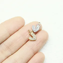 5pcs Wholesale Cast Stainless Steel High Quality Heart Stones Charms Pendant DIY Necklace Earrings Bracelets PVD 2 Colors