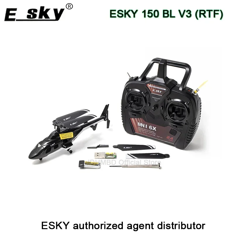 

ESKY 150 BL MINI Scale 6 DOF FXZ Flight Controller Altitude Hold Flybarless RC Helicopter RTF Air wolf For Children Outdoor Toy