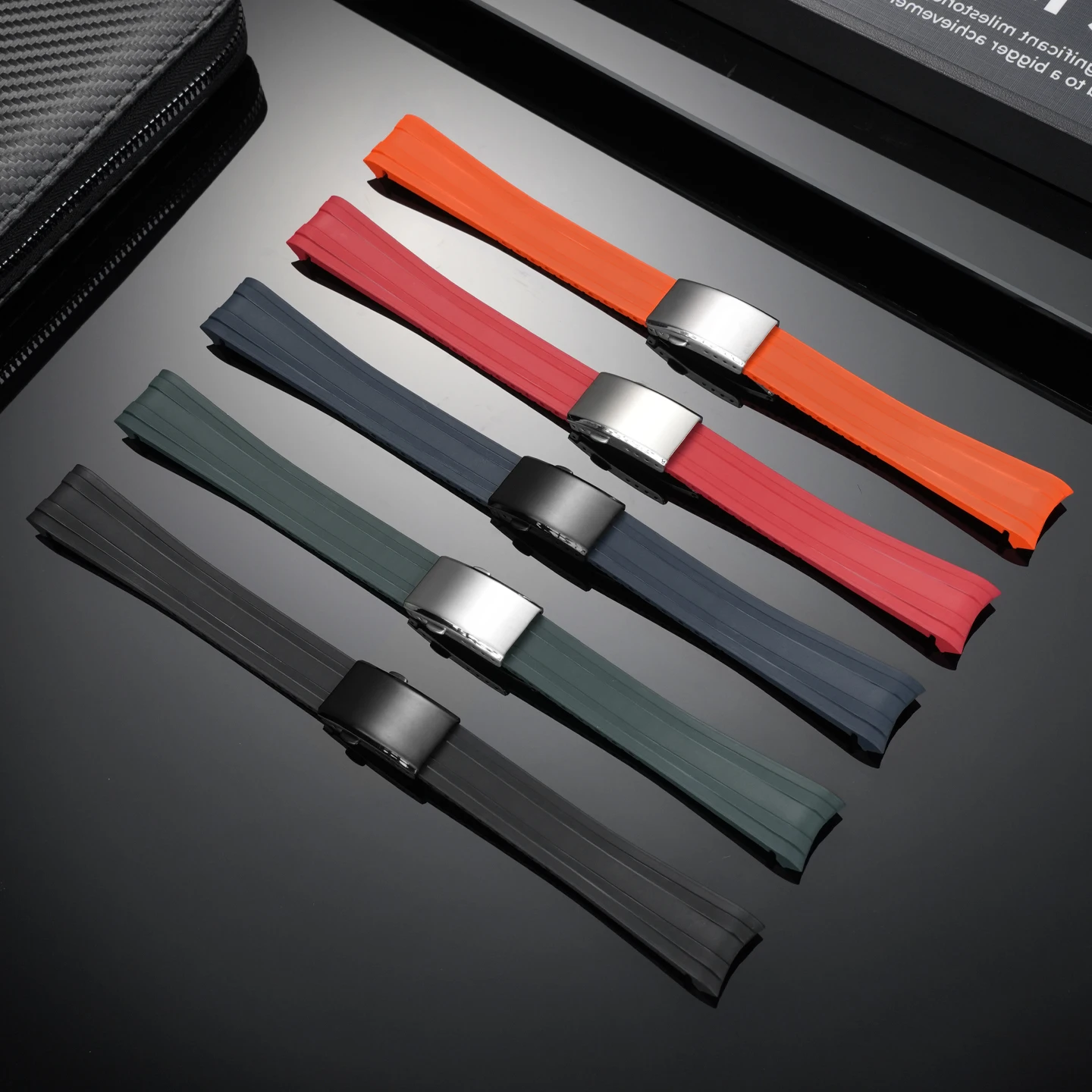 20 ملم لساعة تيودور بلاك باي 1958 39 ملم - حزام ساعة مطاط فلور FKM مقاوم للماء والغبار مع مشبك قابل للطي