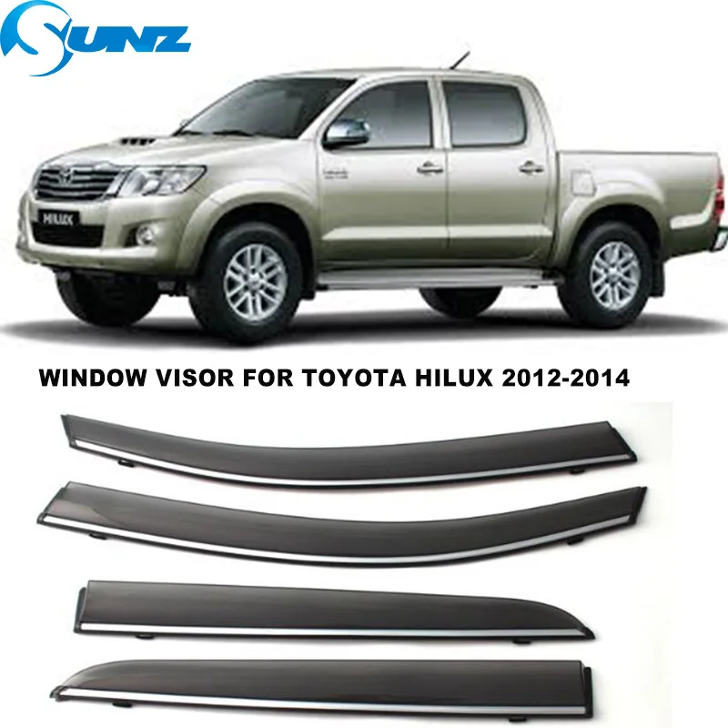 

Side Window Deflector For Toyota Hilux Vigo 2012 2013 2014 Hook Smoke Window Visors Weathershields Wind Rain Guards SUNZ