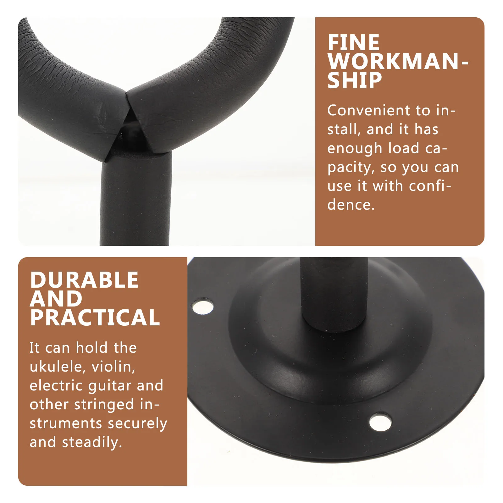 

Guitar Wall Mount Hanger 2 Sets Ukulele Violin Electric Bass Rack Practical Iron Holder Hook St Guitar Accessories Store Display