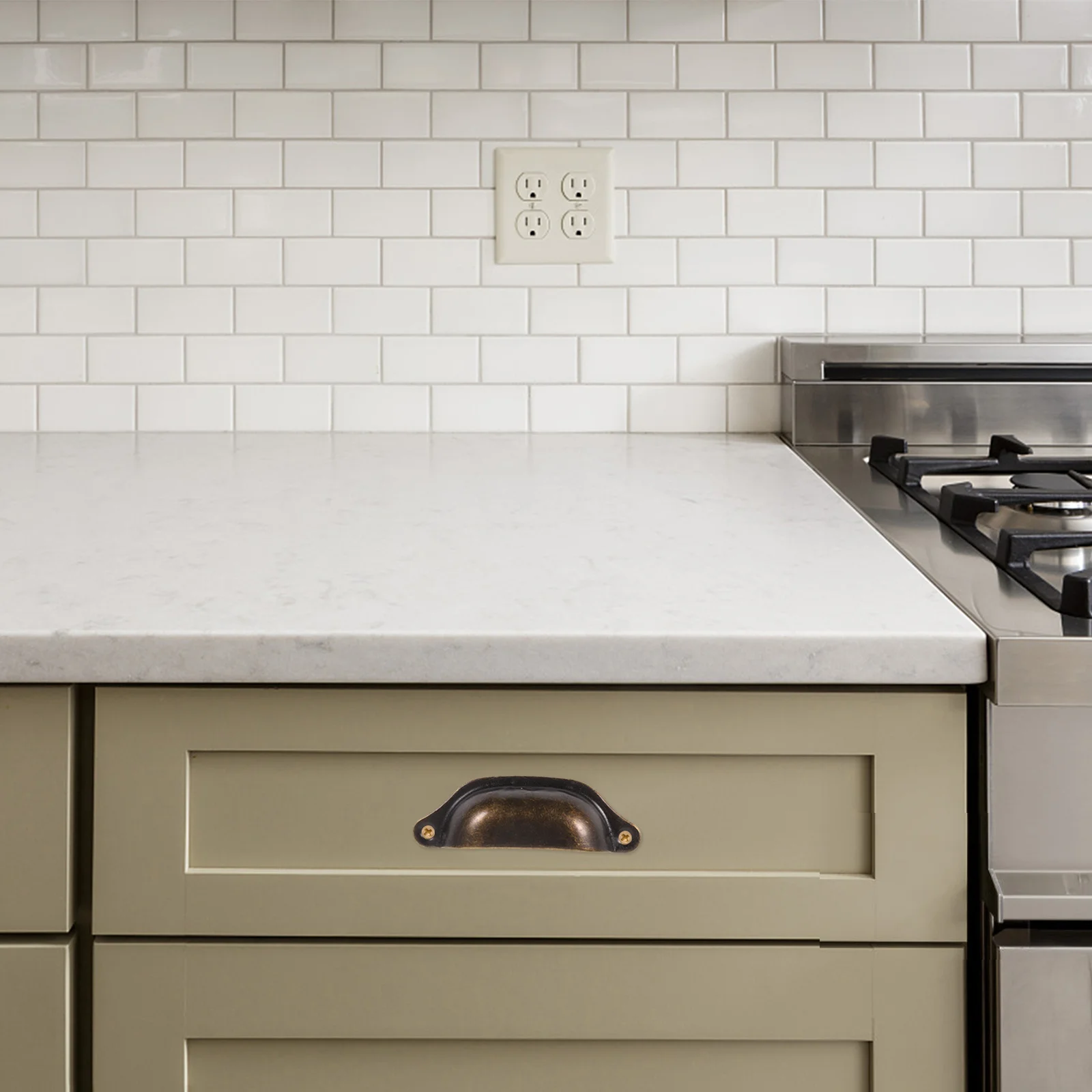 

10Pcs Vintage Cabinet Handles Retro Drawer Knobs Shell Design Exquisite Furniture Pulls for Kitchen Wardrobe Cupboard