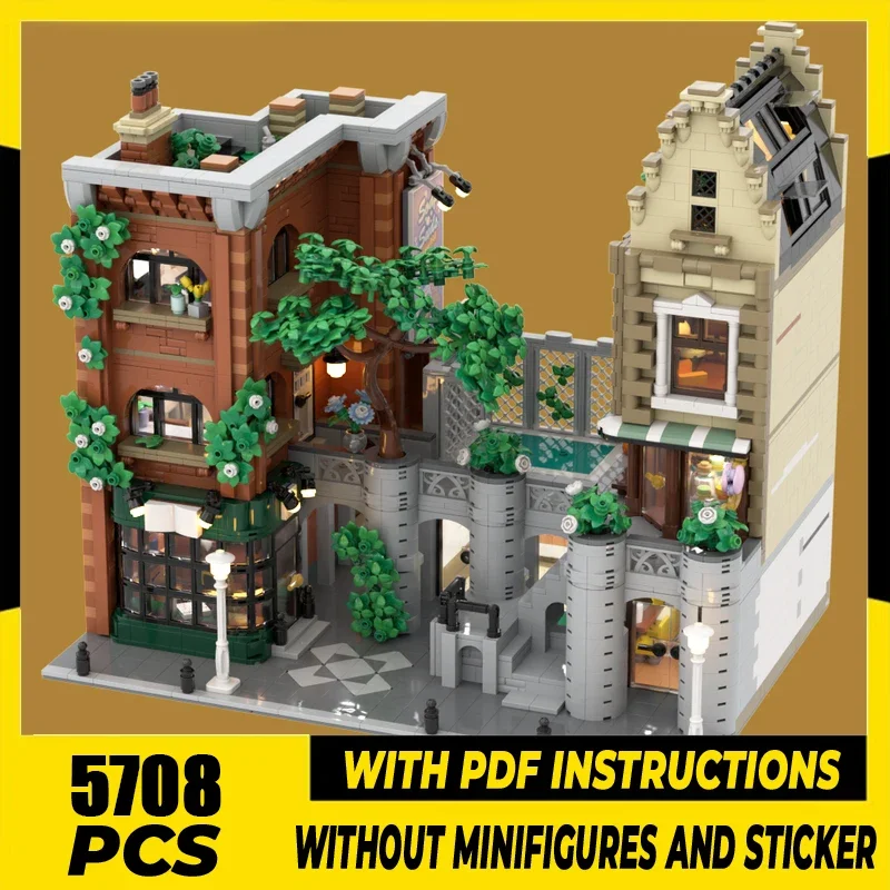 

Street View Model Moc Building Blocks Urban Shopping Center City Technology Brick DIY Assembly Holiday Gifts Construction Toy