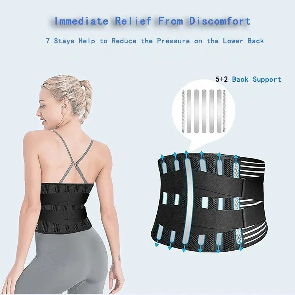 Men Women Black Back Brace Spine Posture Corrector, Shoulder Straightener, Pain Relief - Scoliosis, Hunchback