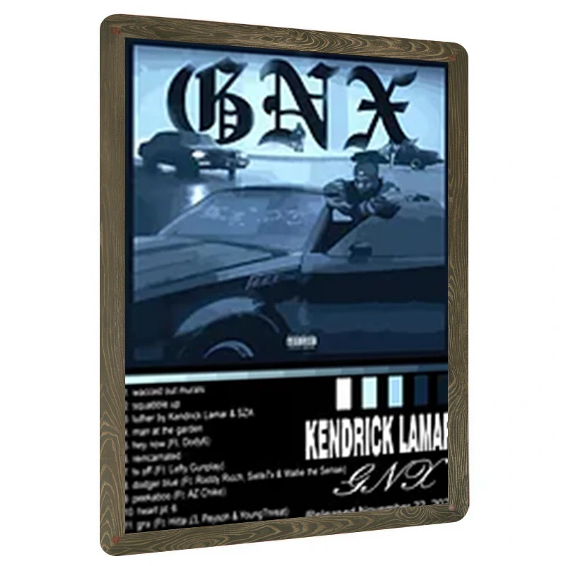 Kendrick Lamar GKMC Album Cover Artwork Tin Sign 2024 Limited Edition Music Decor for Home Bar Wall Decoration