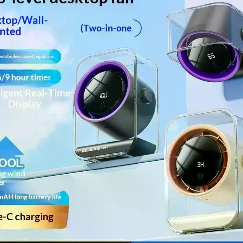 Multi-Function Silent Electric Fan Wireless Portable Air Circulator Ventilator Ideal for Home Camping Office Bedroom