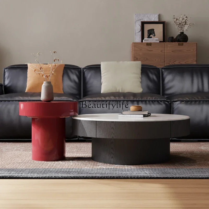 Ls 04 مجموعة طاولة القهوة الإبداعية المستديرة الراقية الفن الإيطالي الحد الأدنى غرفة المعيشة المنزلية شقة صغيرة الطلاء