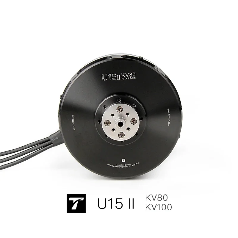 U15 II KV80/KV100 T-Motor 36KG+Thrust Brushless Electrical Motor For Quadrocopter Aircraft With New Iron Core DesignUniFly