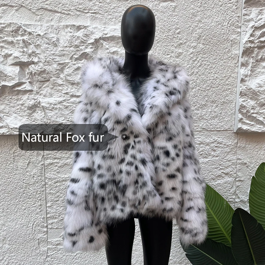 Natural Full Skin Fox Fur Jacket With Hood Short Real Fox Fur Coat Women\'s Winter Fur Jacket Luxury Genuine Fur Outerwear