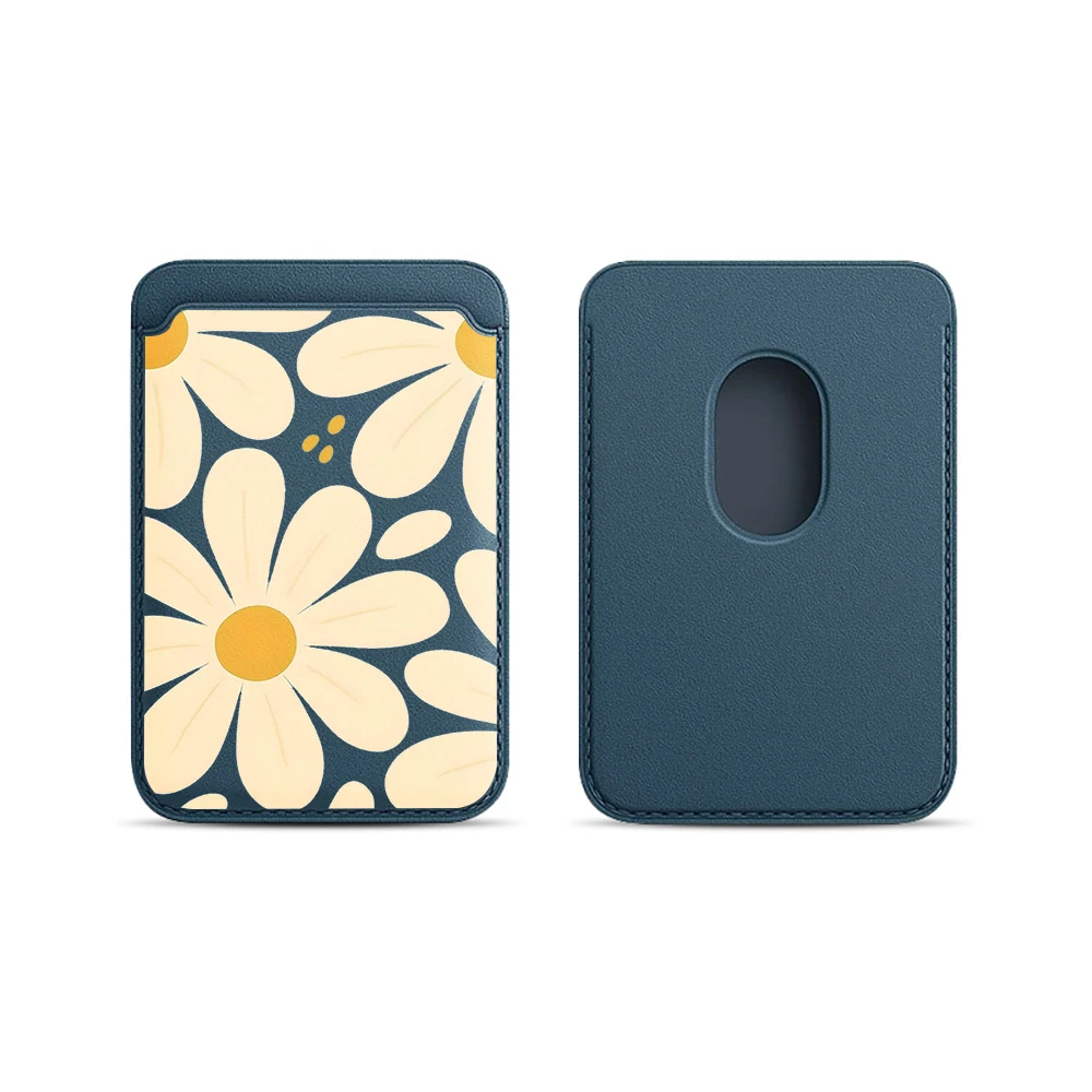Blumen-Leder-Kartenetui Handyhülle Kartenhalter für Magnetische Hülle Geeignet für alle iPhones mit Magsafe-Kartenfunktion Rückseitentasche – Detail 10
