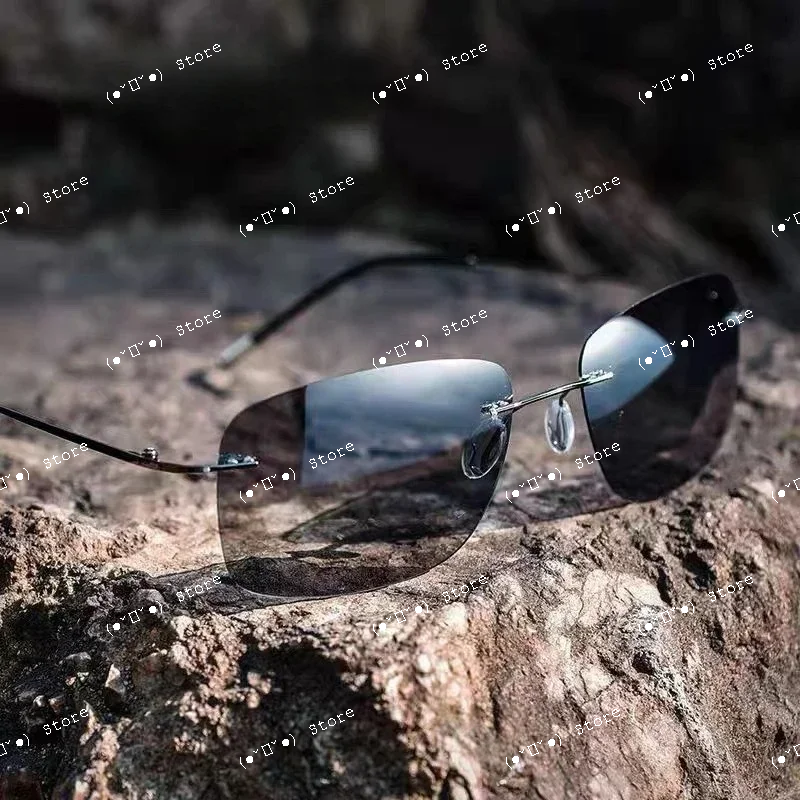 

Новые сверхлегкие поляризационные солнцезащитные очки без оправы Uv400, квадратные металлические солнцезащитные очки для уличного вождения, ночные солнцезащитные очки 2025 года, мужские солнцезащитные очки для рыбалки