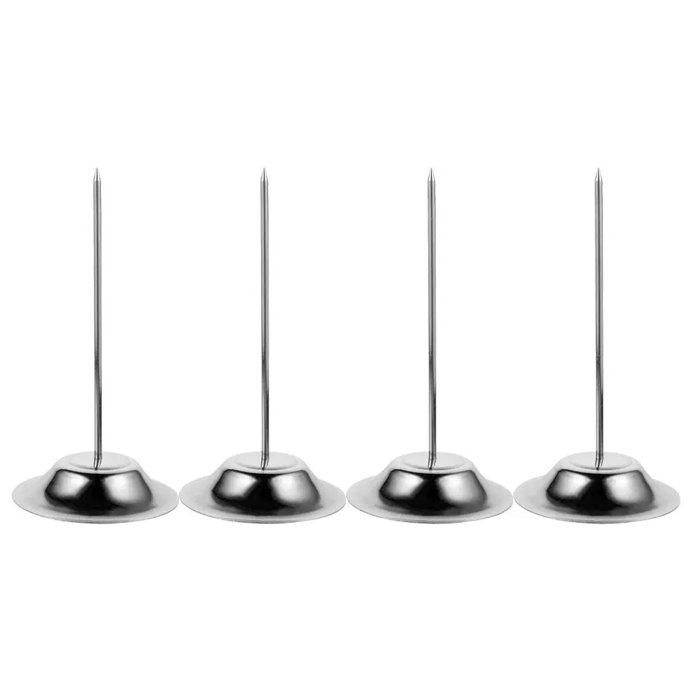 4Pcs Sleek Stainless Steel Check Fork Spindle Receipt Holder Spike for Office Restaurant Desk Memo Organizer Invoice Ticket