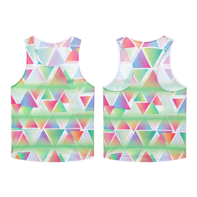 Men's Outdoor running vest Casual Sports Tank Track Field Running Vests Breathable Polyester Crew Neck Gym Vest clothes for man