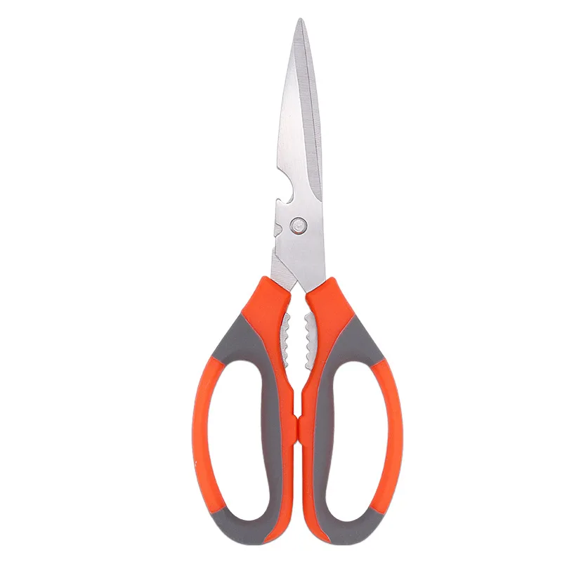 Forbici multifunzionali da cucina per uso domestico con taglio affilato in acciaio inossidabile con Clip in noce per apribottiglie