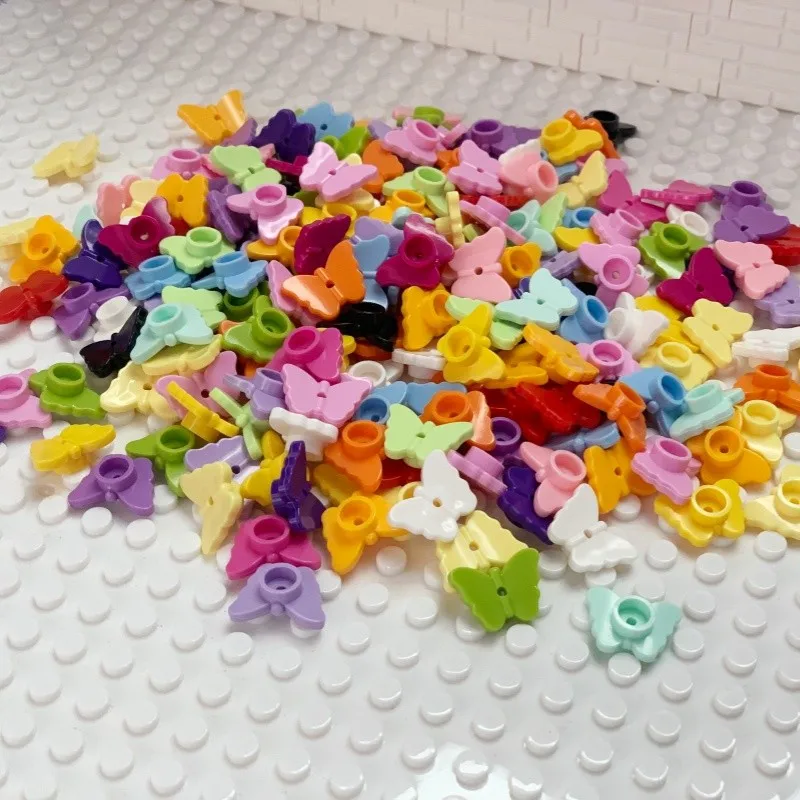 100PCS Mini Schmetterling Bausteine Insekten Themen Kinder Spielzeug 80674 Garten DIY Decor MOC Kreative Bildungs Ziegel