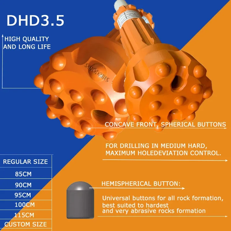 115MM DHD3.5 DTH Bit 4 inch Drill Bit High Quality Down The Hole Hammer Drill Bit