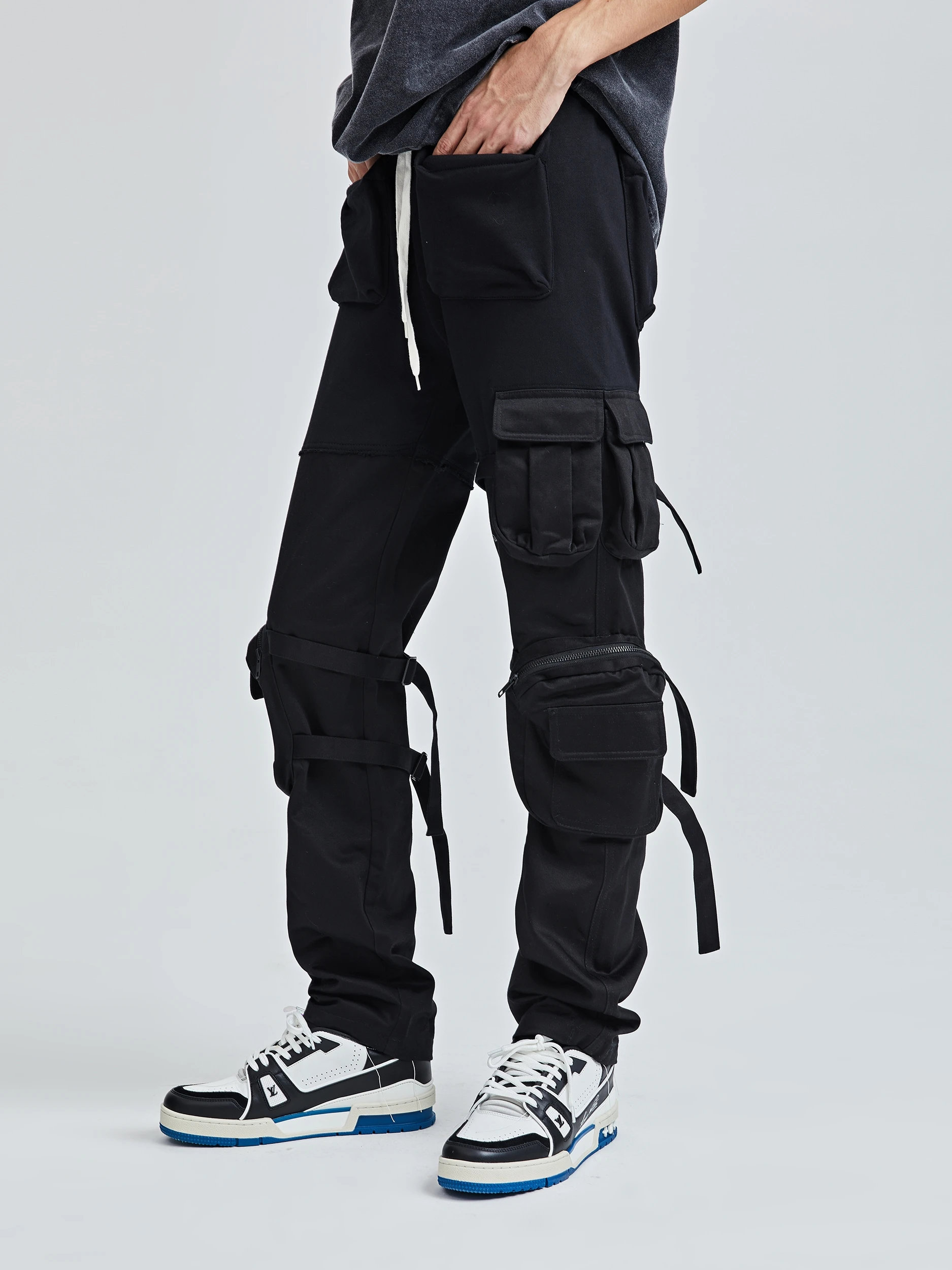 Techwear Wear Stitching Three-Dimensional Multi-Pocket Overalls Sweatpants Men and Women