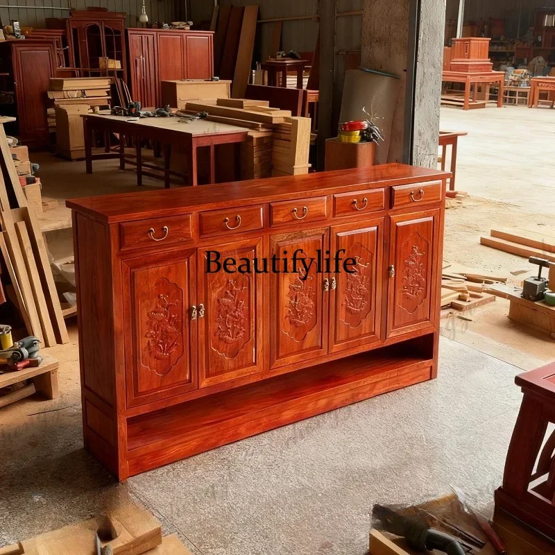 Z138 Solid wood shoe cabinet Chinese antique storage dining side living room foyer entrance large-capacity multi-layer storage