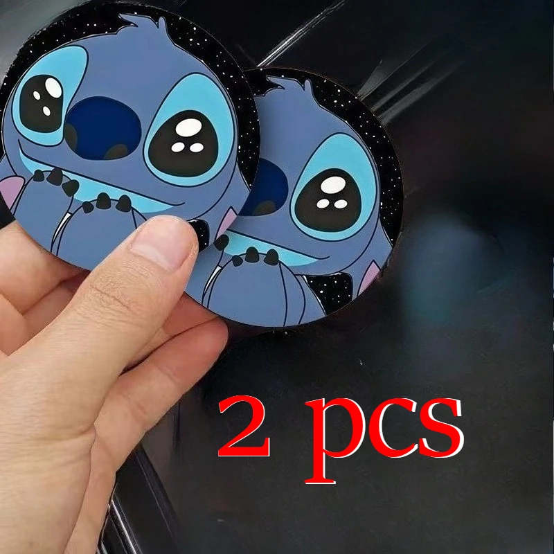 2pcs Disney Stitch Coasters, Aesthetic And Durable Coasters, Home Tea Cup Protection Pads, Household Items，Anime Merchandise