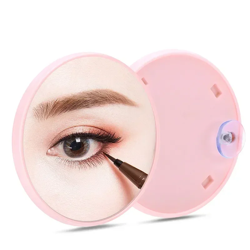 Tragbarer runder Badezimmer-Make-up-Mitesser-Vergrößerungsspiegel 5x 10x 15x mit Saugnapf