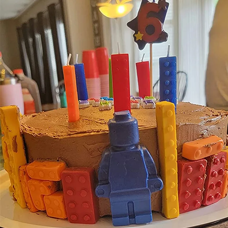 Block Silikonform Gebäude Ziegel Roboter Schokolade Gelee Eiswürfel Tablett Kuchen Dekoration Cupcake Topper Kinder Geburtstag Party Auto – Detail 16