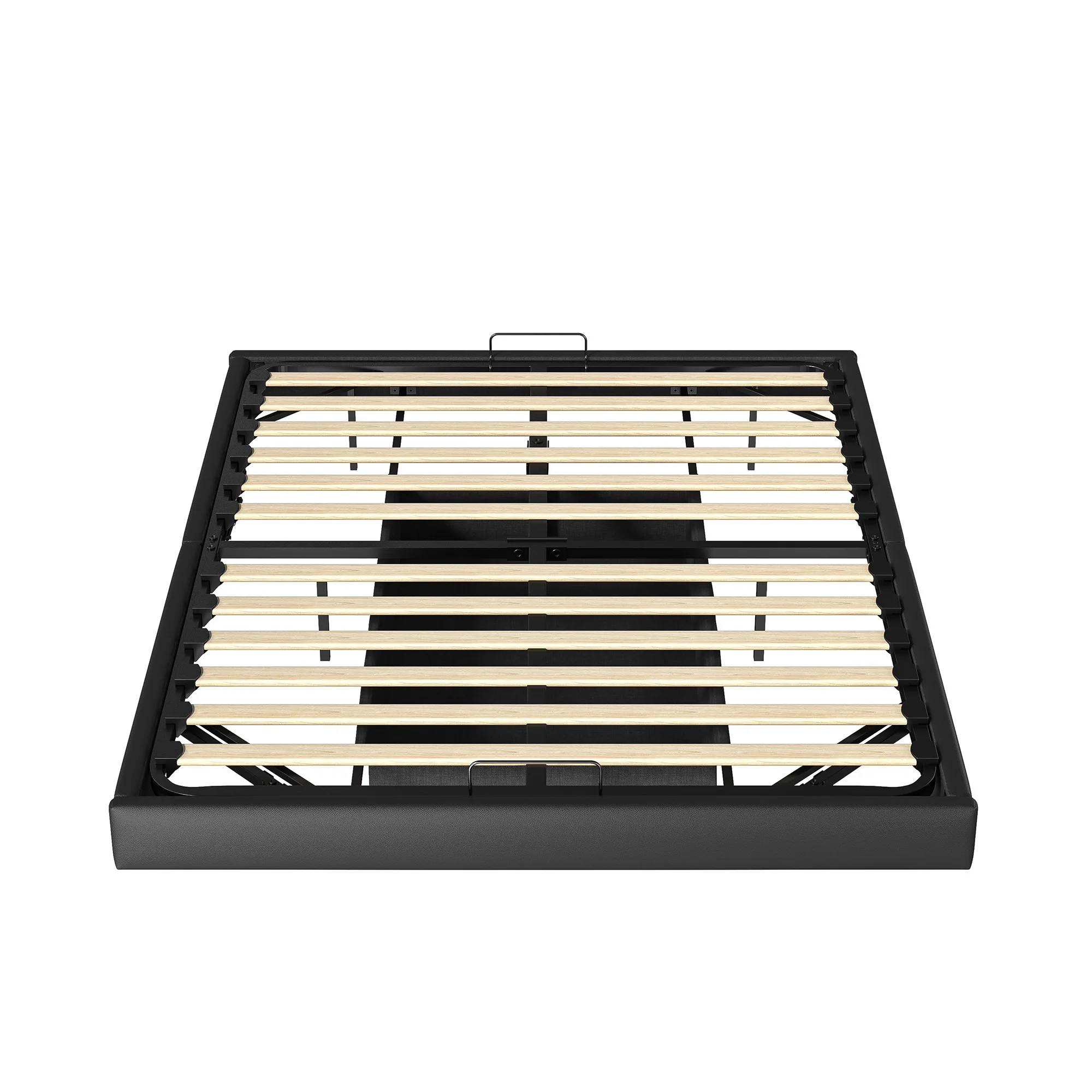 Anajqaqia Bedframe, 160x200cm, zwart gestoffeerd bed met LED-verlichting en opbergruimte