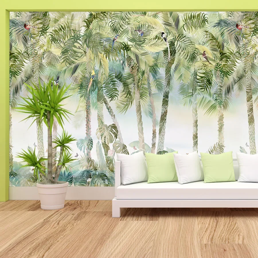 Modern Custom Self Adhesive Accept Wallpapers for Living Room Wall Design Papers Home Decor Forest TV Background Covering Murals