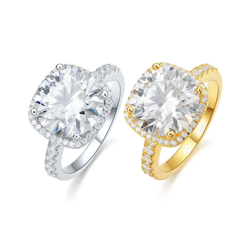 

D VVS1 1-5ct Round Moissanite Ring 18K White Gold Plated s925 Sterling Silver with Diamond Wedding Rings for Women
